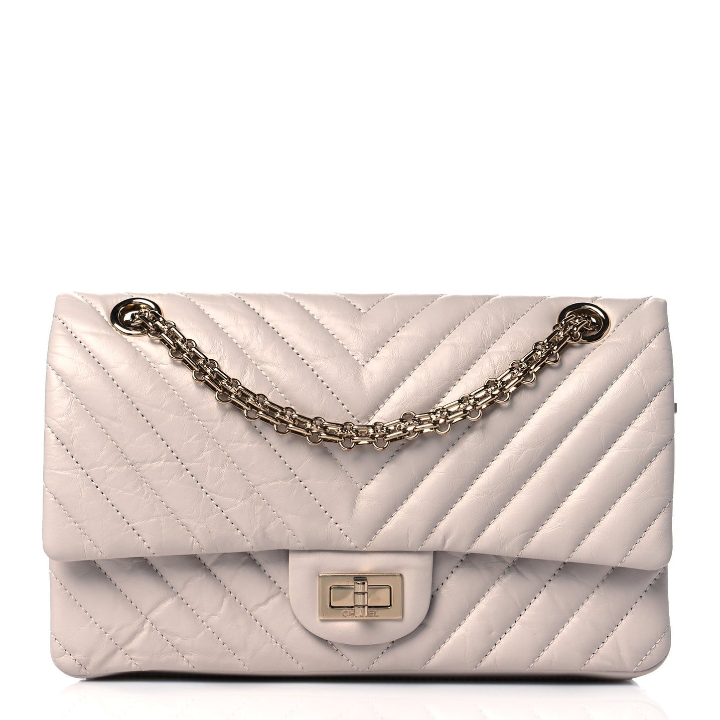 Aged Calfskin Chevron Quilted 2.55 Reissue 225 Flap Ivory