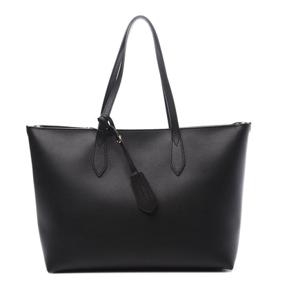 Burberry Grainy Calfskin Haymarket Colours Check Medium Zip Tote Black 1 of 12