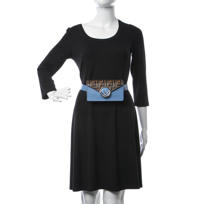 Fendi Vitello Liberty F is Fendi Bi-Color FF 1974 Embossed Envelope Belt Bag Maya Black Nebula 1 of 9