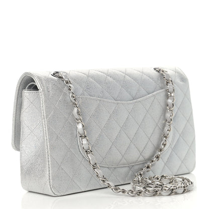 Chanel Glittered Metallic Caviar Quilted Medium Double Flap Silver 3 of 9
