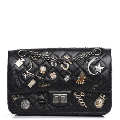 Chanel Aged Calfskin Lucky Charms 2.55 Reissue 225 Flap Black 1 of 8