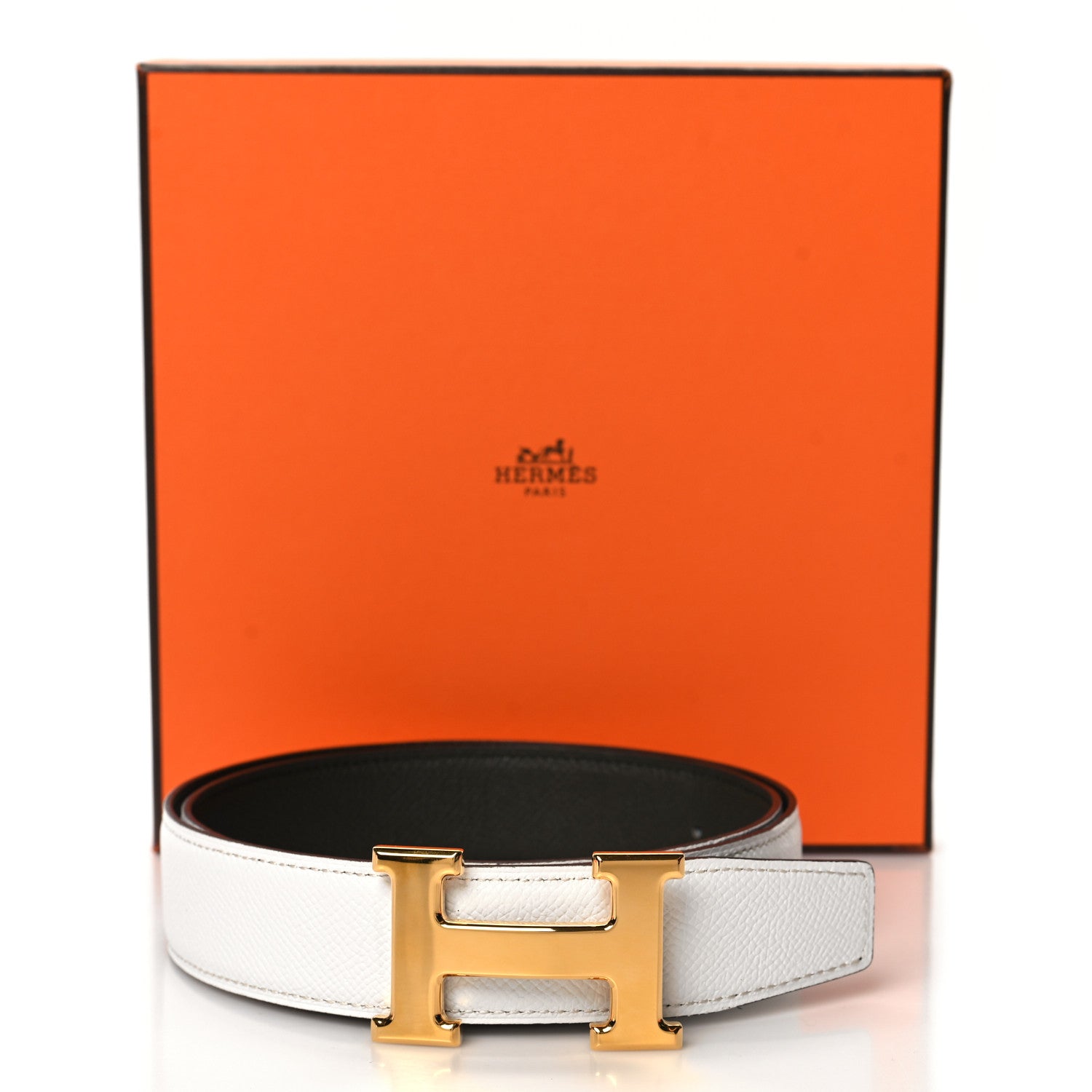 Hermes Epsom Swift 24mm Mini Constance H Belt 80 32 White Chocolate 6 of 6