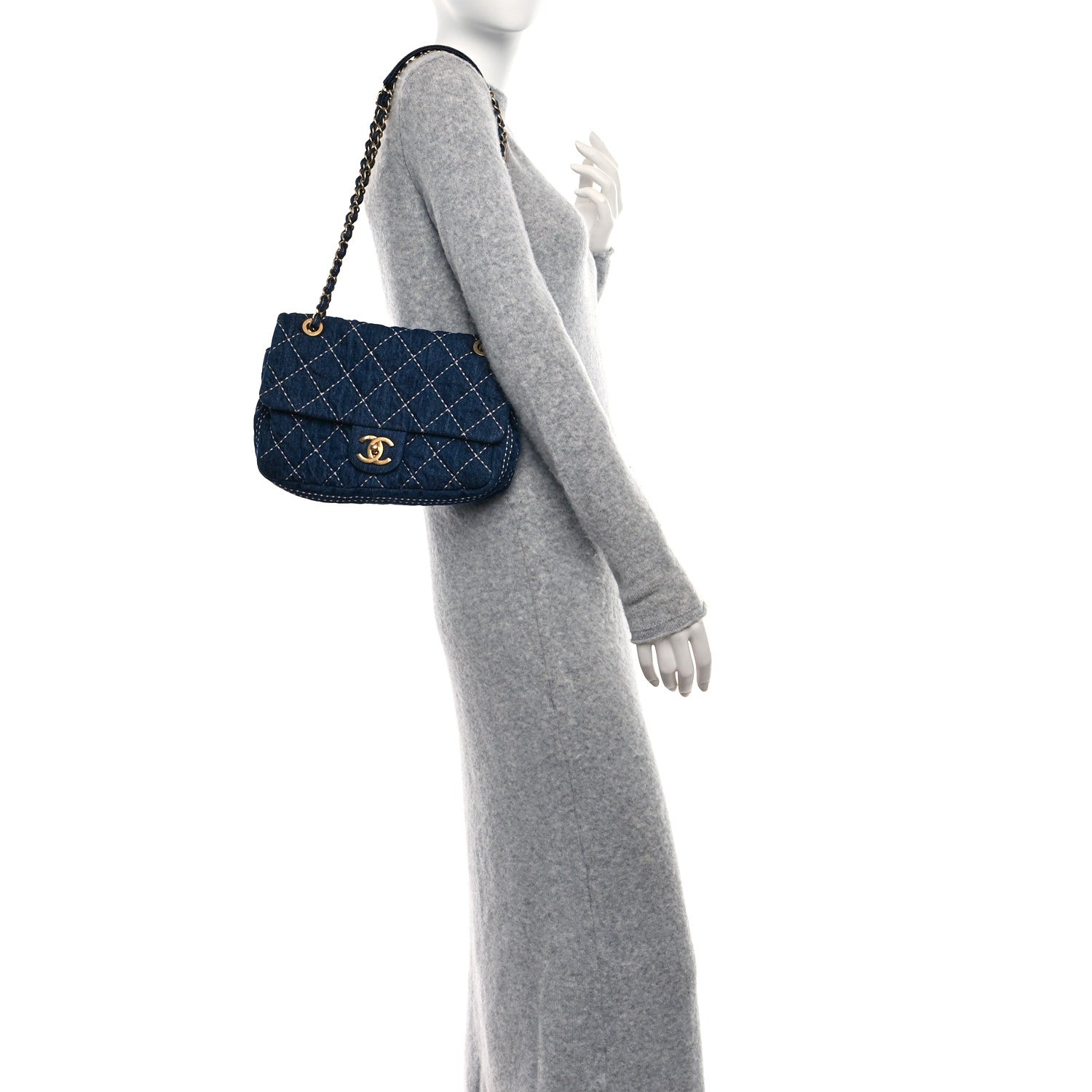 Chanel Denim Quilted Medium Denim Trip Single Flap Blue 2 of 11