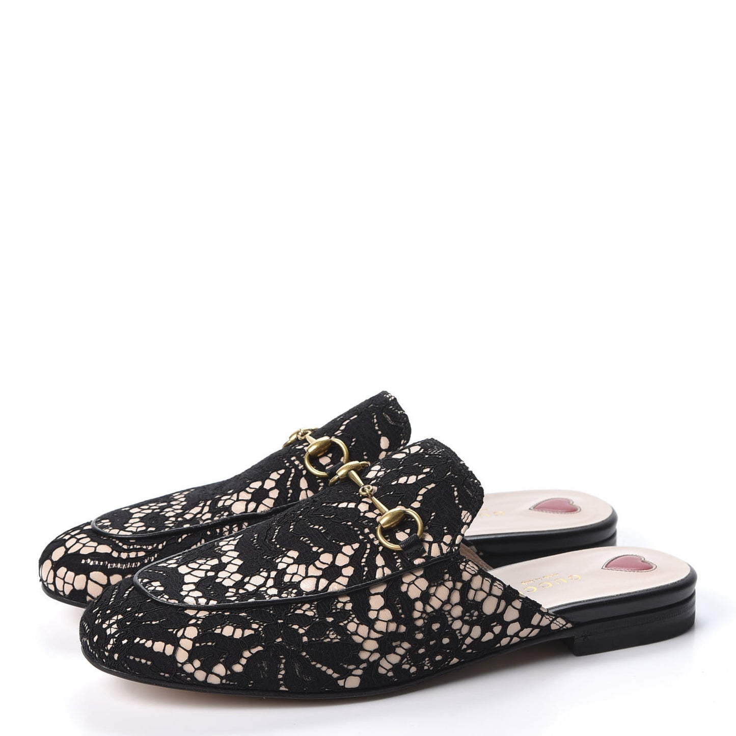 Lace Malaga Kid Womens Princetown Slippers 39 Black Skin Rose