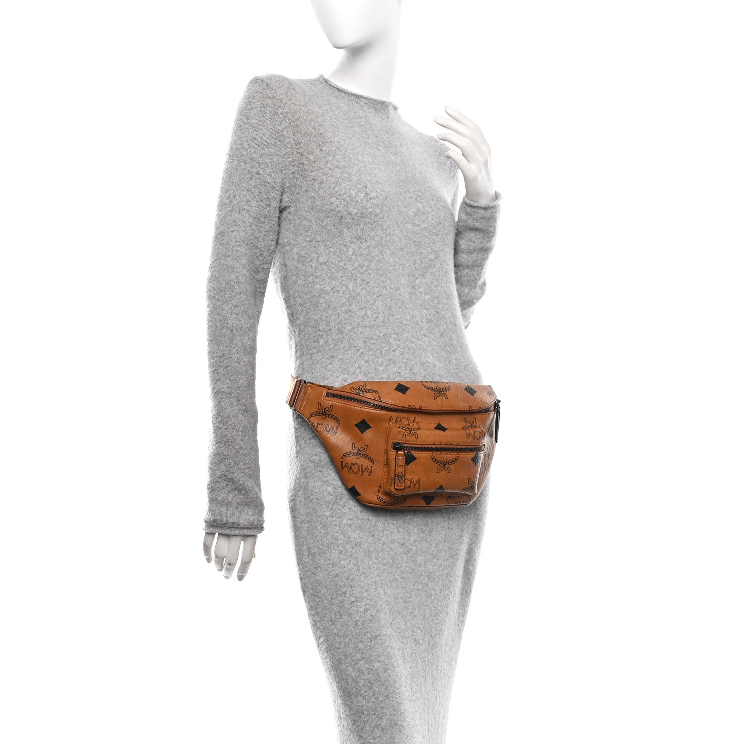 MCM Visetos Maxi Fursten Belt Bag  Cognac 3 of 10