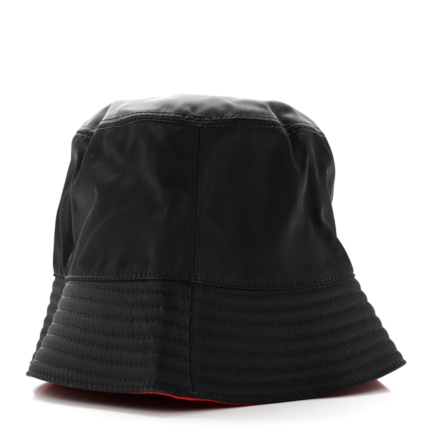 Prada Nylon Bucket Hat S Black Rosso 5 of 8