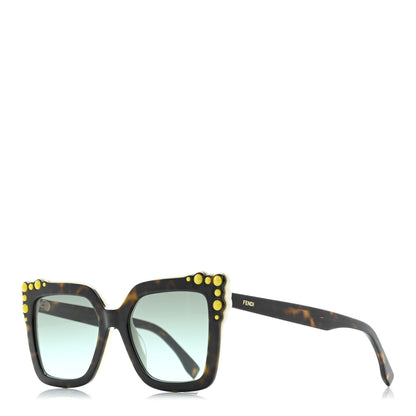 Fendi Studded Can Eye Sunglasses FF 0260/S Havana White 1 of 7