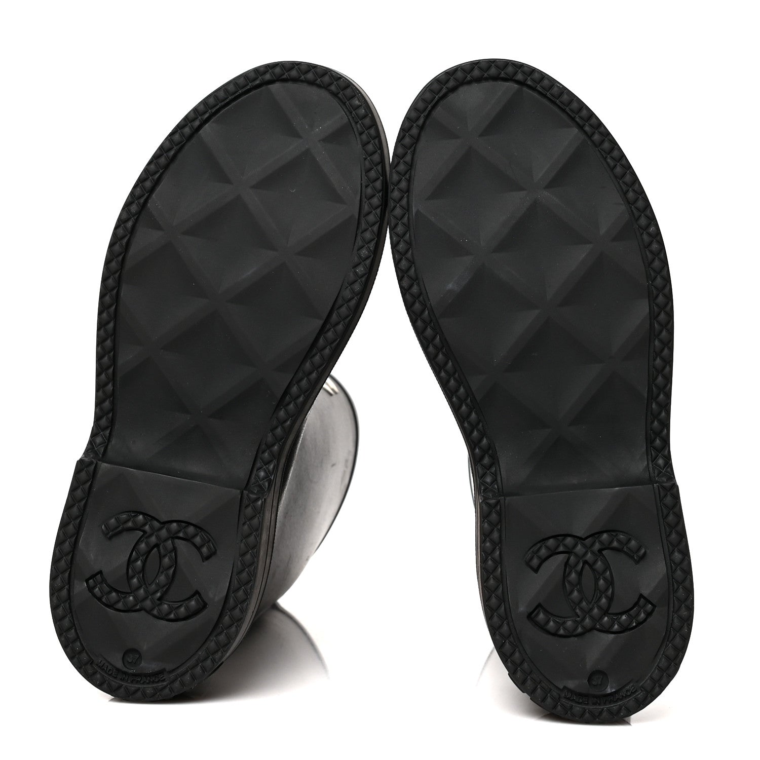 Chanel Caoutchouk CC High Boots 37 Black 6 of 11