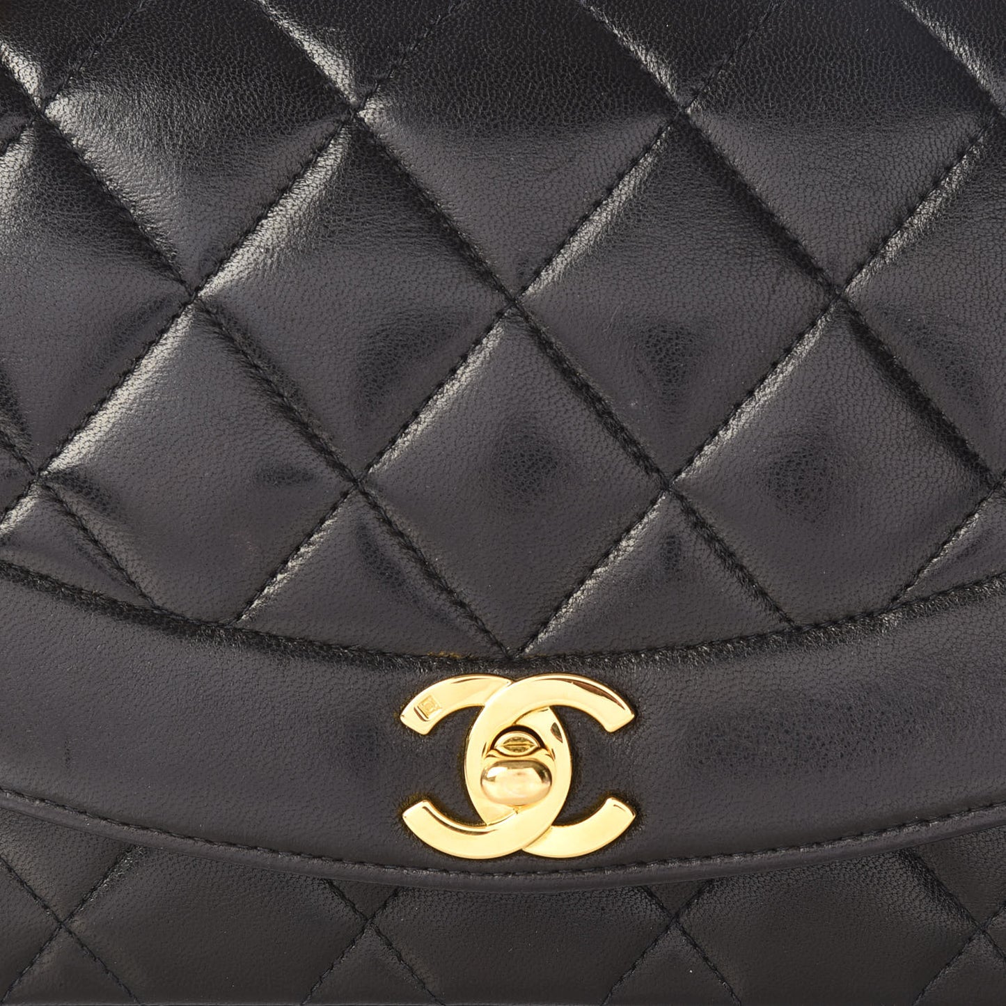 Lambskin Quilted Small Single Flap Black
