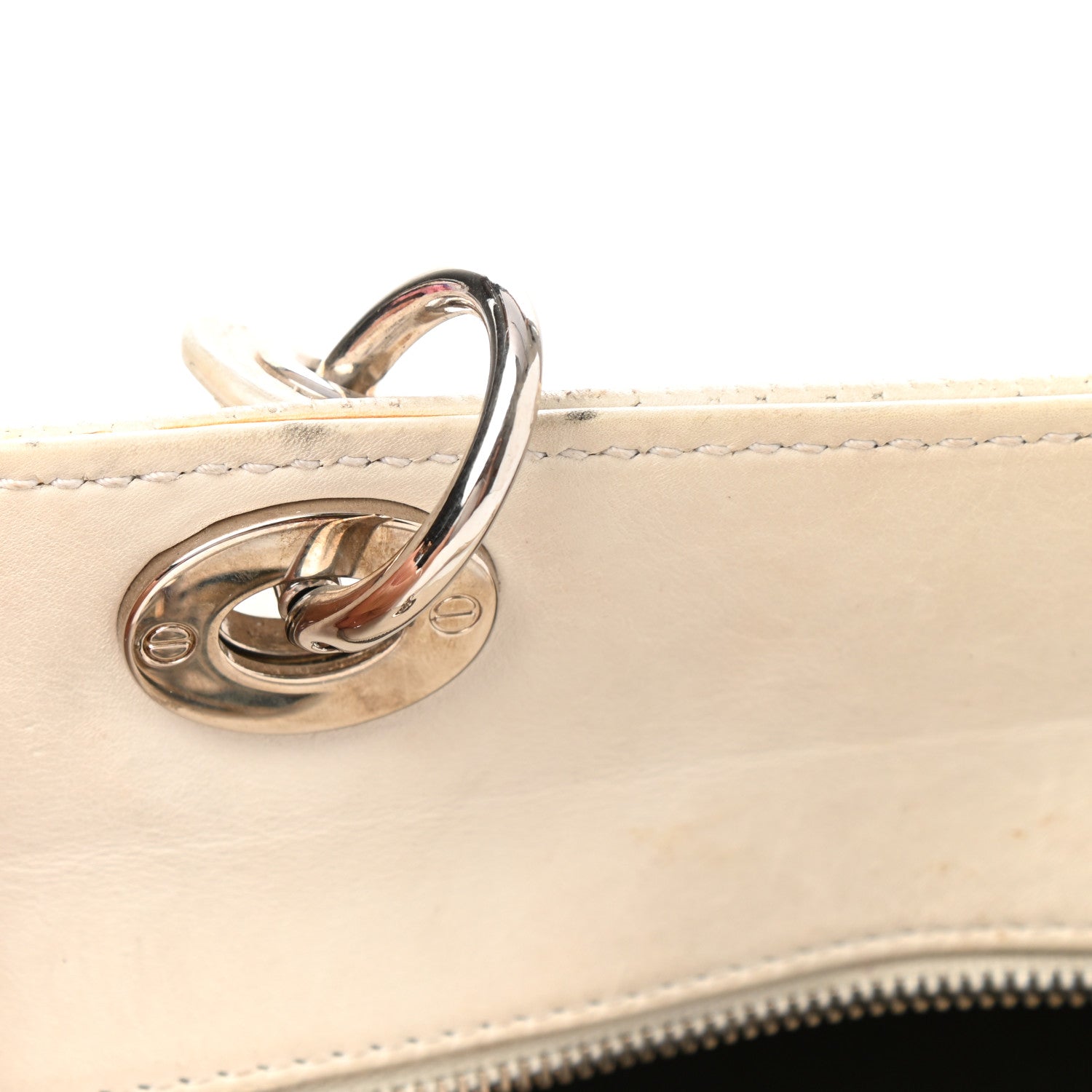 Christian Dior Lambskin Cannage Soft Lady Dior Satchel White 16 of 23