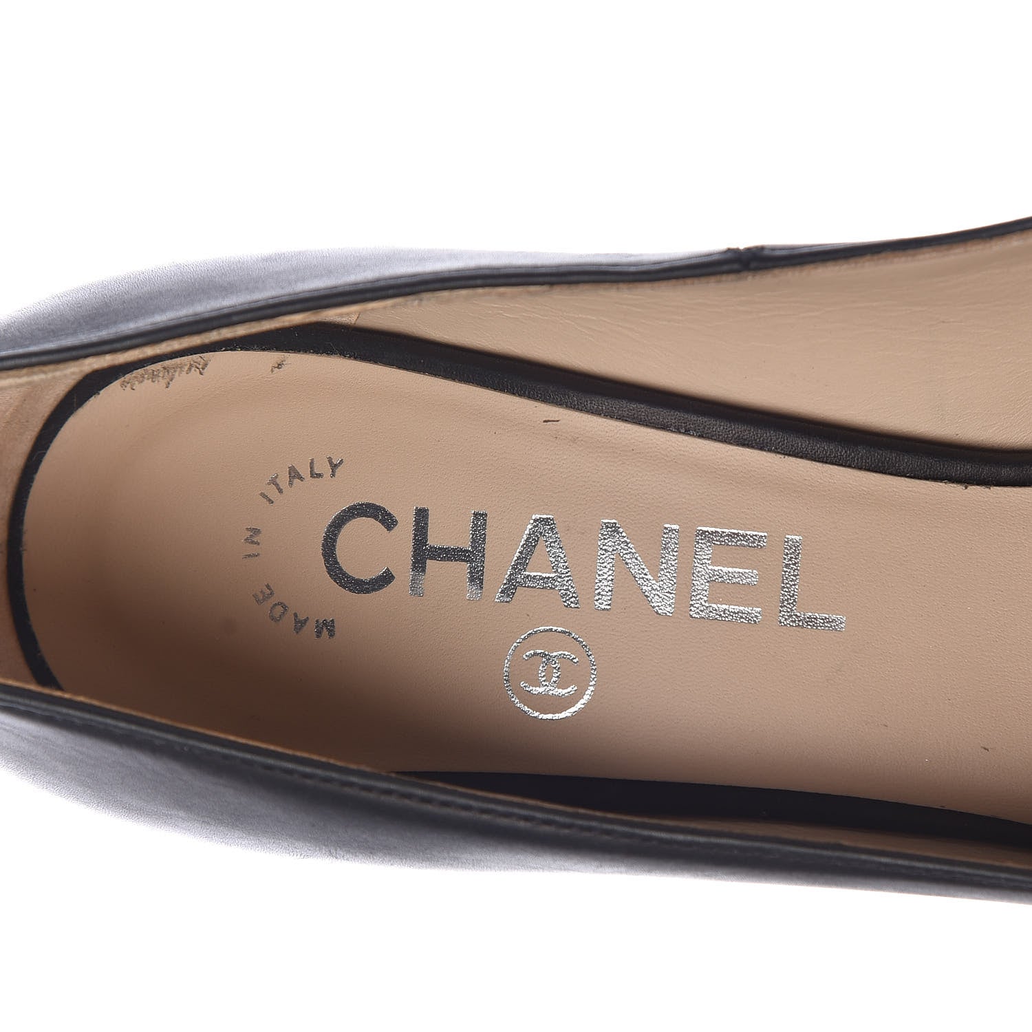 Chanel Lambskin CC Cap Toe Platform Chain Pumps 35.5 Black 9 of 13