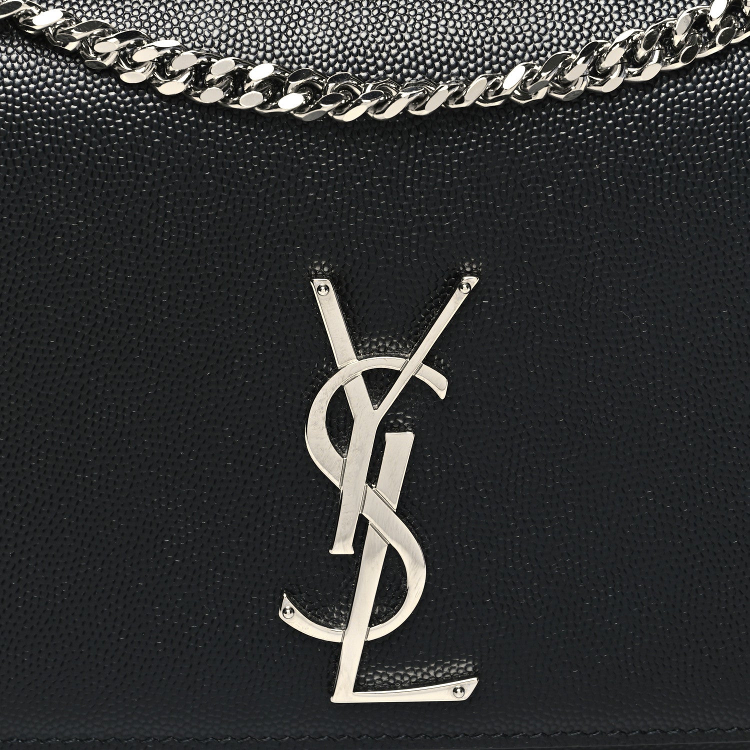Saint Laurent Grain De Poudre Medium Classic Monogram Kate Satchel Black 7 of 9