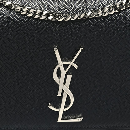 Saint Laurent Grain De Poudre Medium Classic Monogram Kate Satchel Black 7 of 9