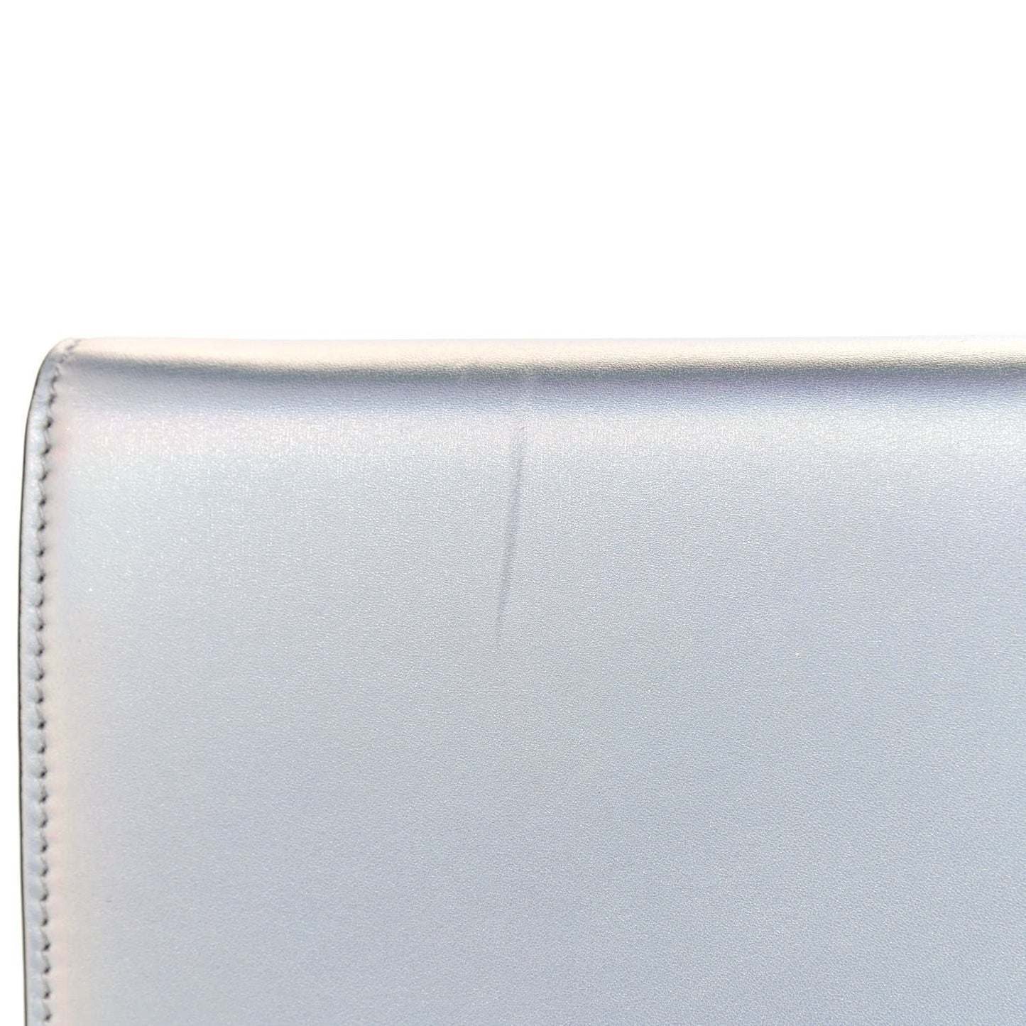 Iridescent Calfskin Loubi54 Crossbody Clutch Silver