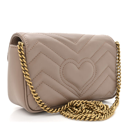 Gucci Calfskin Matelasse Super Mini GG Marmont Shoulder Bag Porcelain Rose 3 of 10