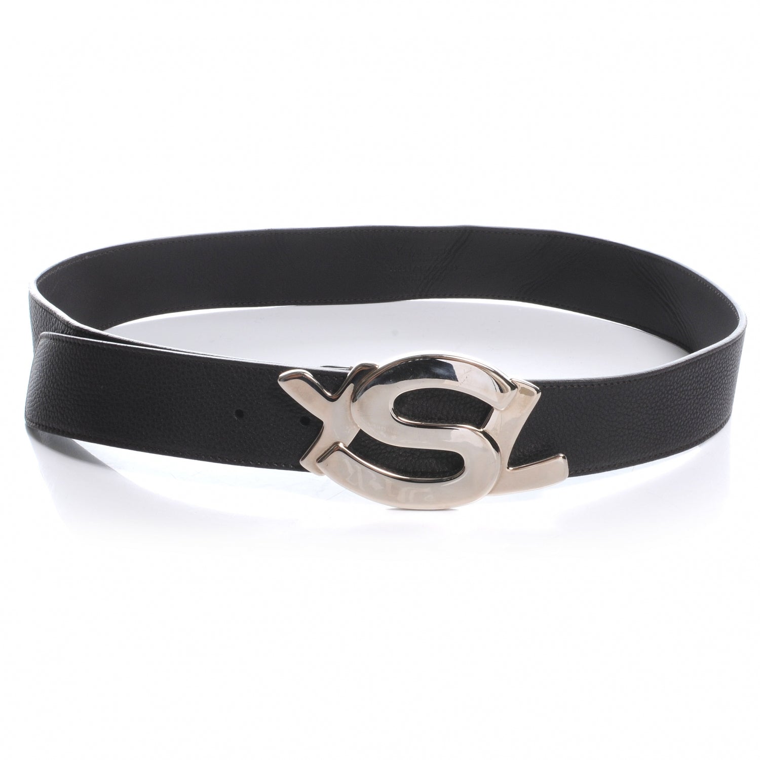 YSL ベルト シルバー ロゴ Saint Laurent Mens Leather Nubuck Belt 90 36 47187 – FASHIONPHILE