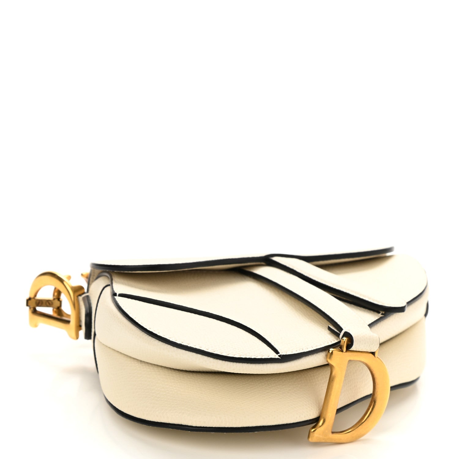 Christian Dior Grained Calfskin Mini Saddle Bag White 4 of 8
