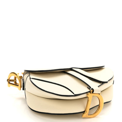 Christian Dior Grained Calfskin Mini Saddle Bag White 4 of 8