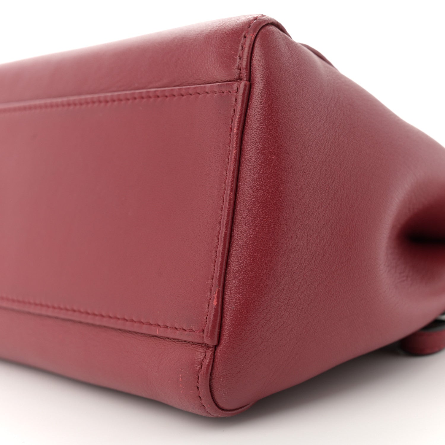 Fendi Nappa Elaphe Monster Eyes Mini Peekaboo Iconic Satchel Ruby Bois de Rose Natural 10 of 18