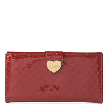 Gucci Patent Microguccissima Heart Continental Wallet Red 1 of 10