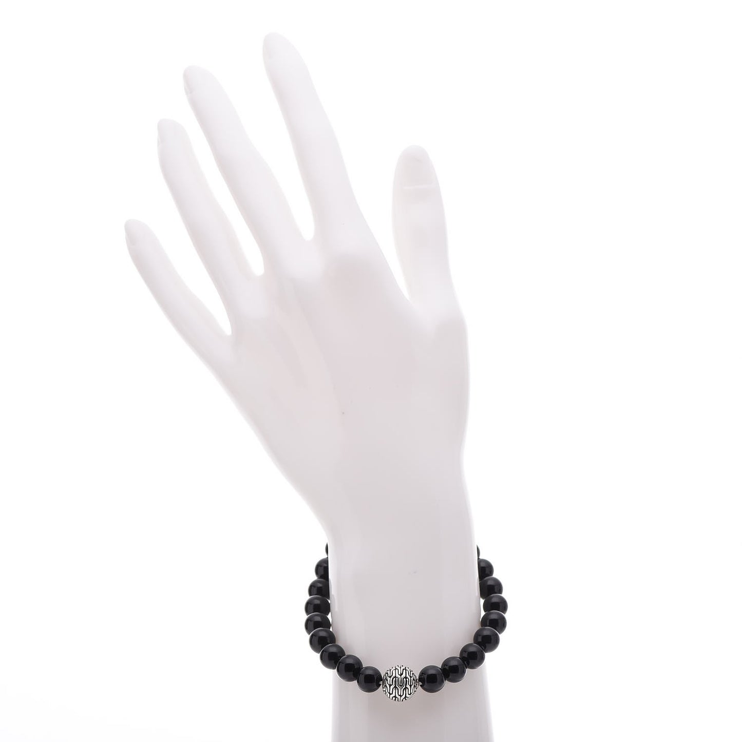 Sterling Silver Onyx Bead Bracelet