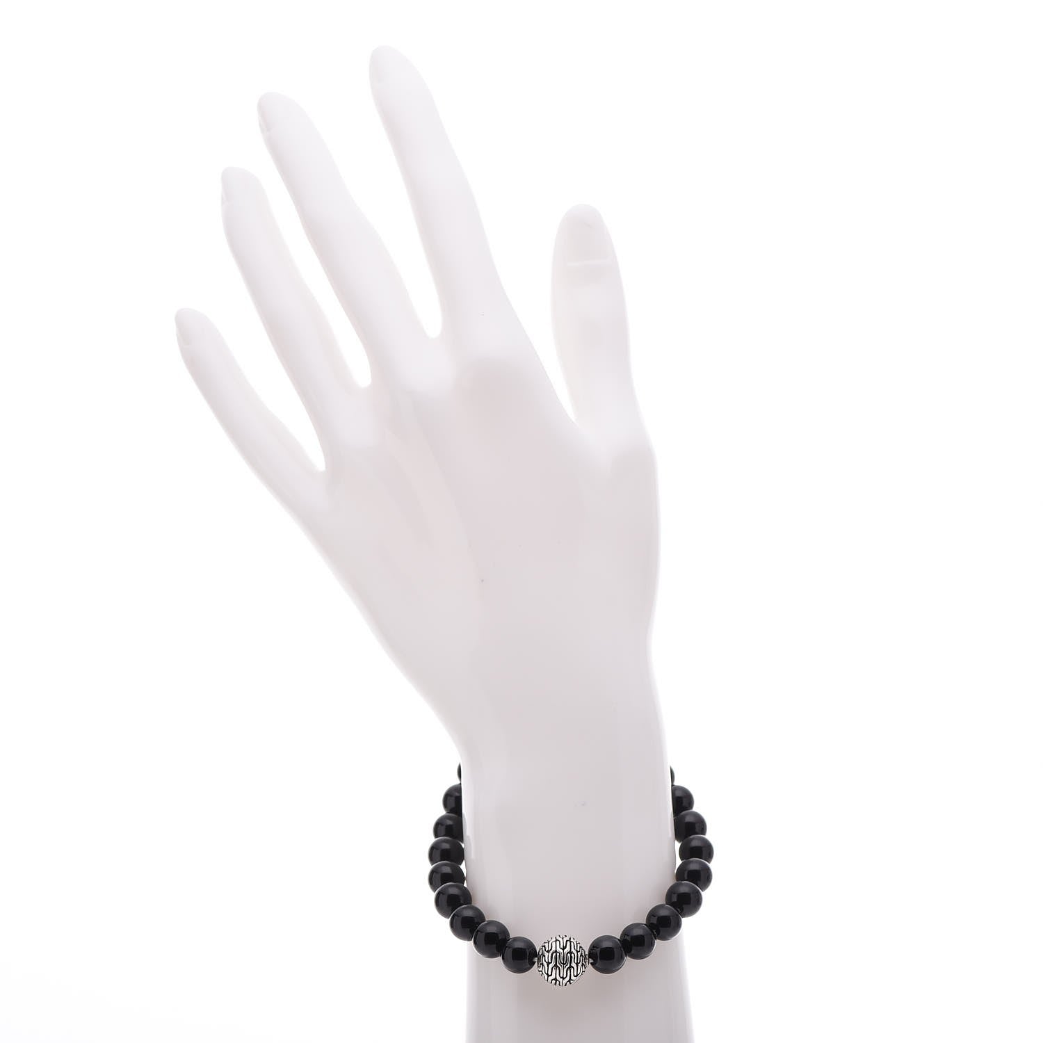 John Hardy Sterling Silver Onyx Bead Bracelet 2 of 4
