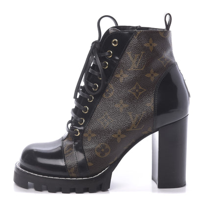 Louis Vuitton Patent Calfskin Monogram Star Trail Ankle Boots 39 Black 1 of 9