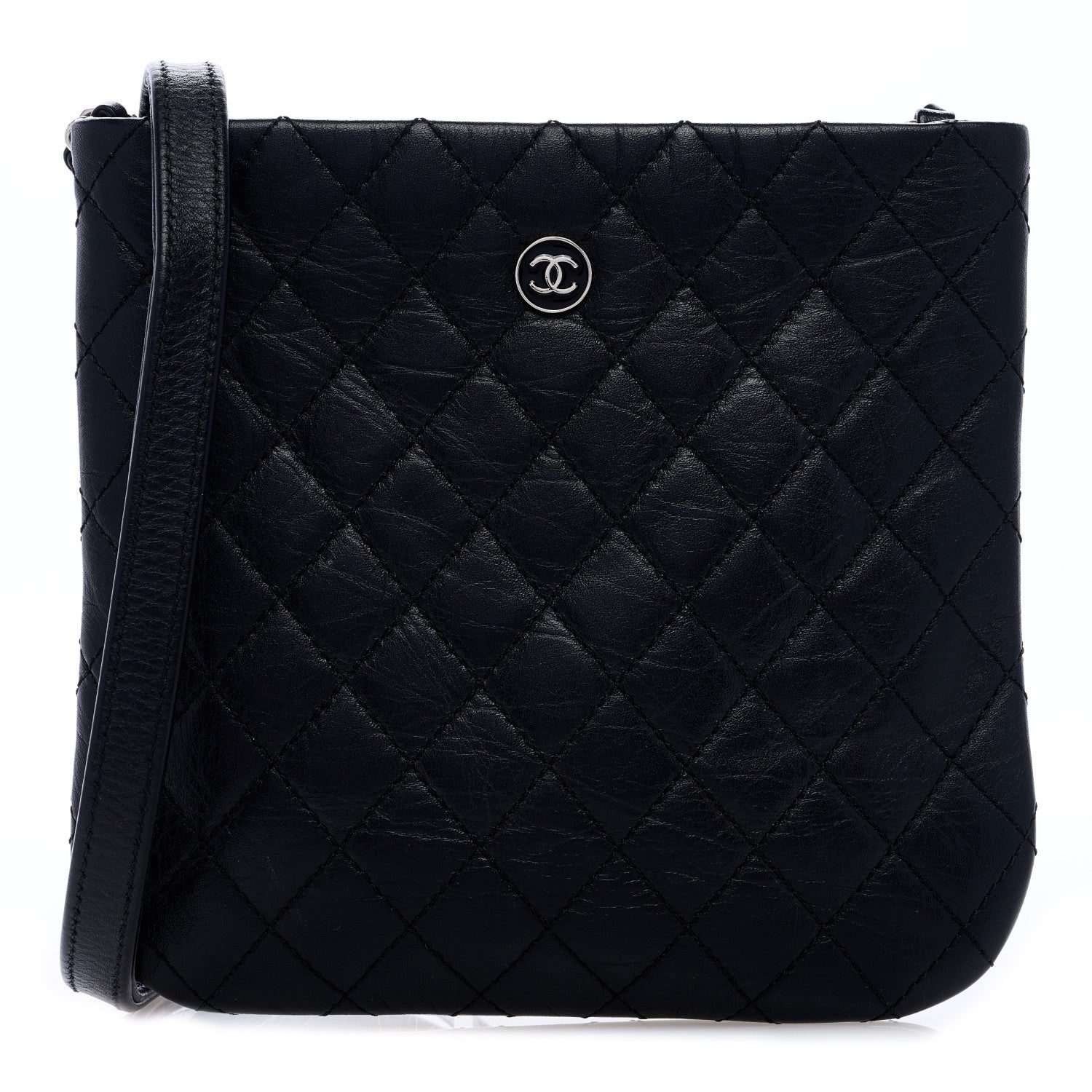 Chanel Aged Calfskin Quilted Crossbody Bag Black 1 of 9