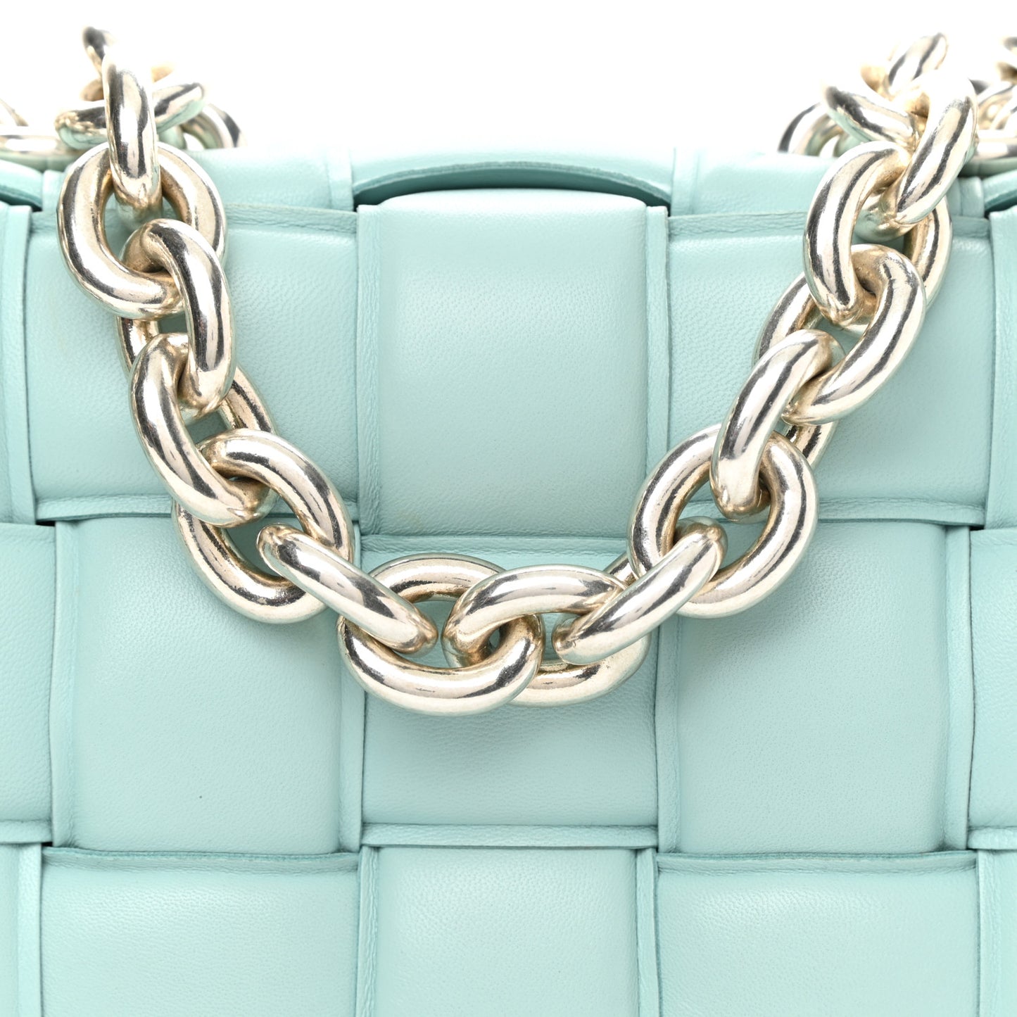 Lambskin Maxi Intreccio Padded Chain Cassette Crossbody Bag Spearmint
