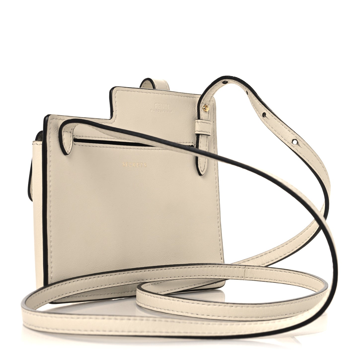 Vitello Grace Matte Two Pocket Mini Crossbody White Ice