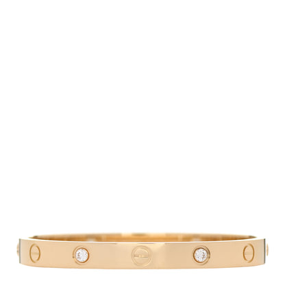 Cartier 18K Yellow Gold 4 Diamond LOVE Bracelet 16 1 of 6