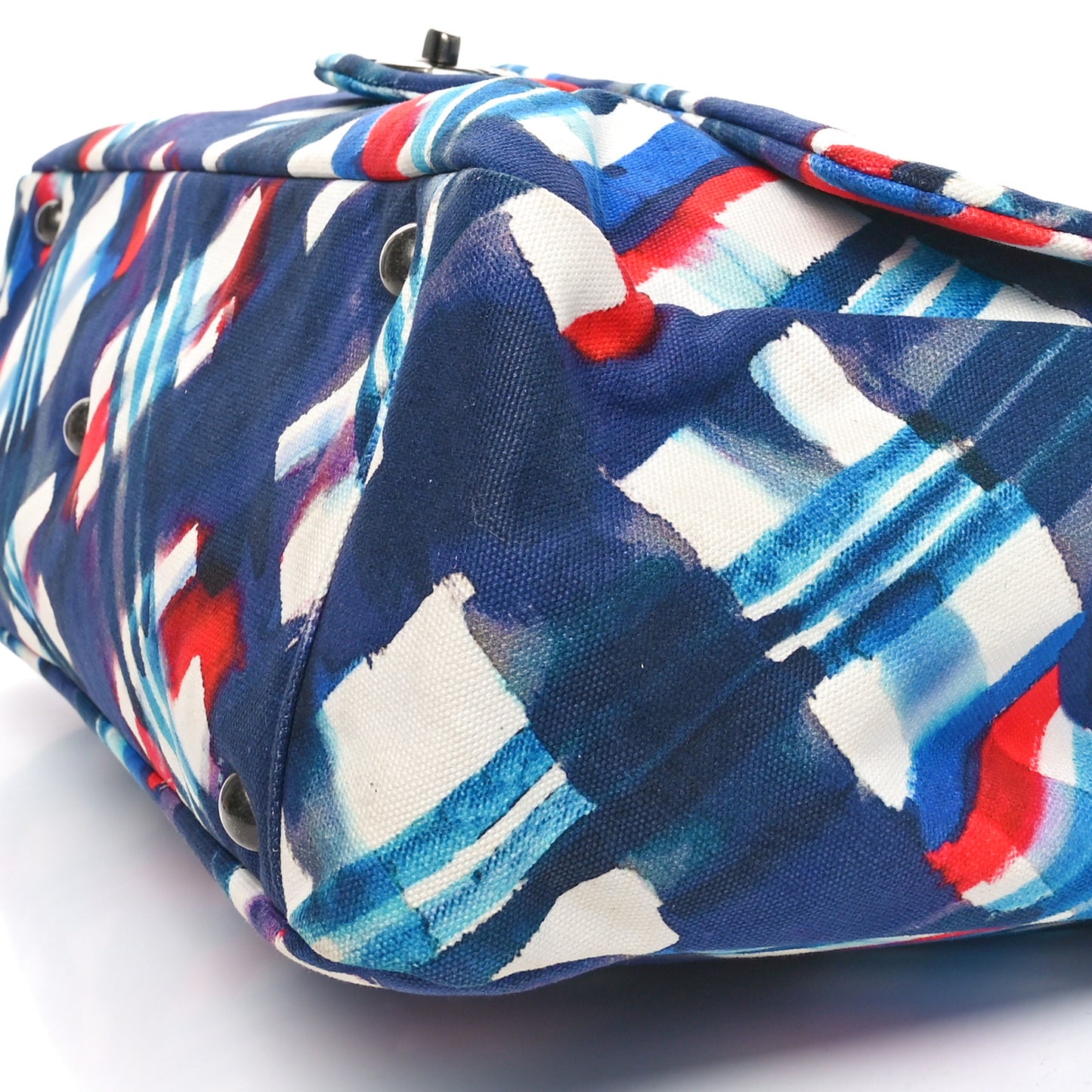 Canvas Airline Printed XXL Travel Flap Bag Blue Red White