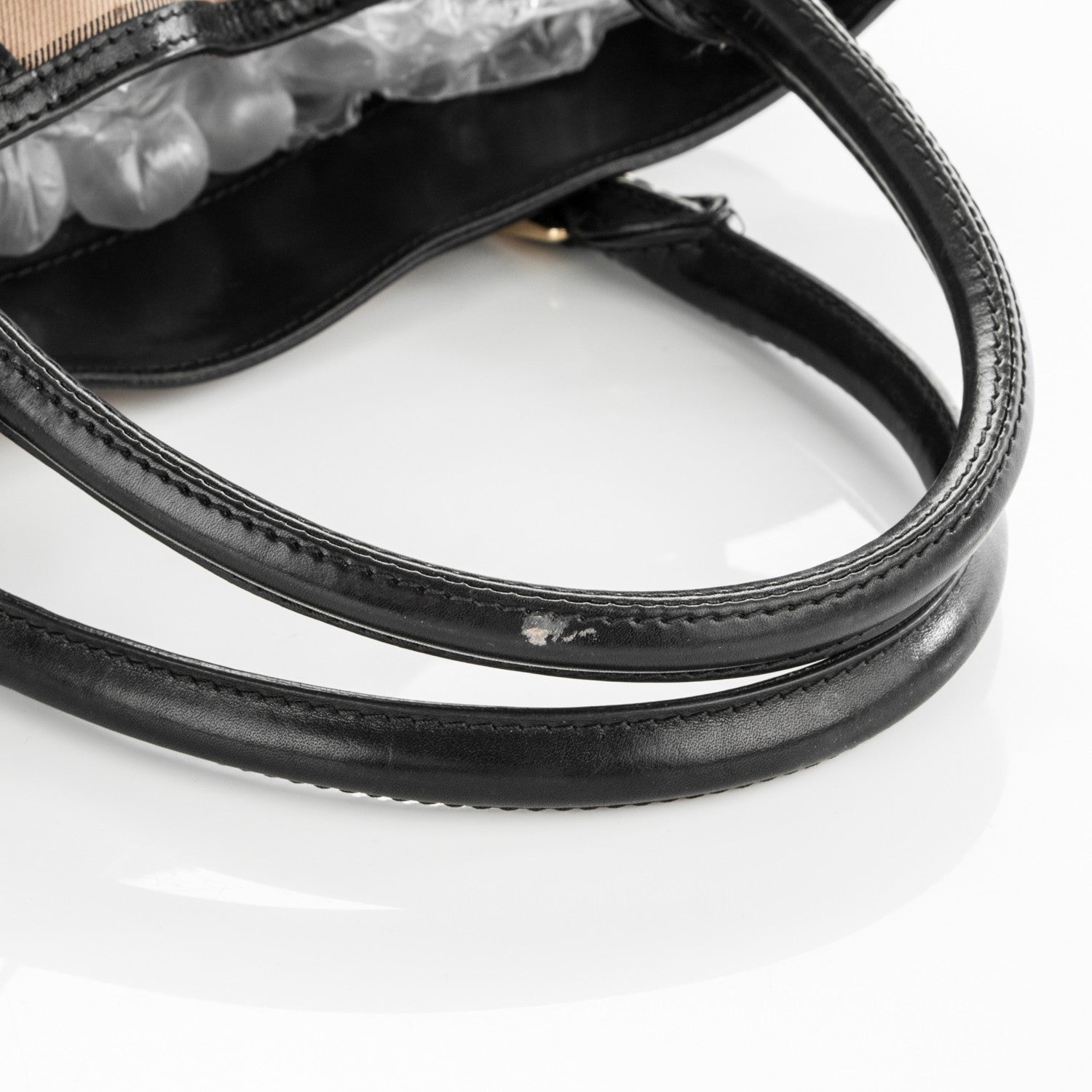 Burberry House Check Bridle Calfskin Medium Lynher Tote Black 9 of 9