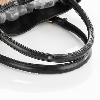 Burberry House Check Bridle Calfskin Medium Lynher Tote Black 9 of 9
