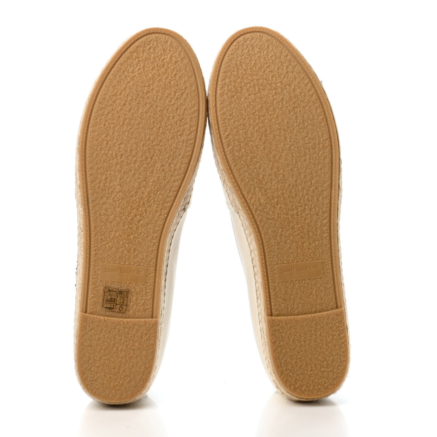 Saint Laurent Canvas Nappa Elba Light Logo Embroidered Espadrilles 39.5 Panna 4 of 4