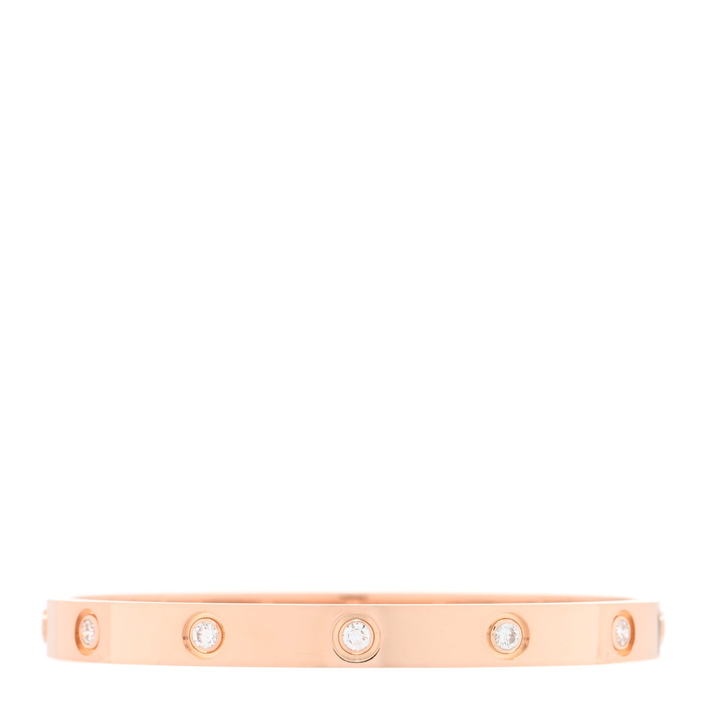 18K Pink Gold 10 Diamond LOVE Bracelet 17