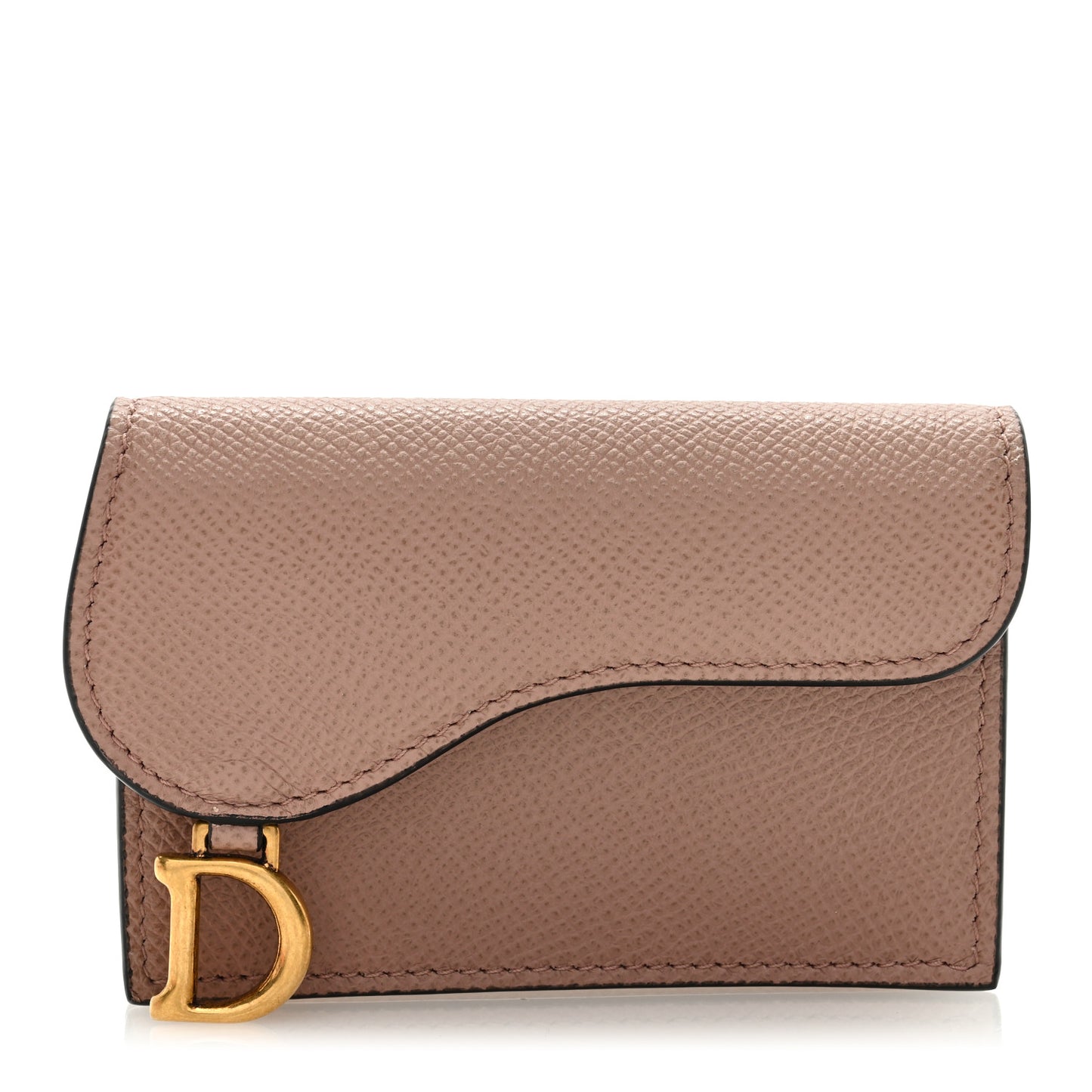 Grained Calfskin Saddle Card Holder Fard