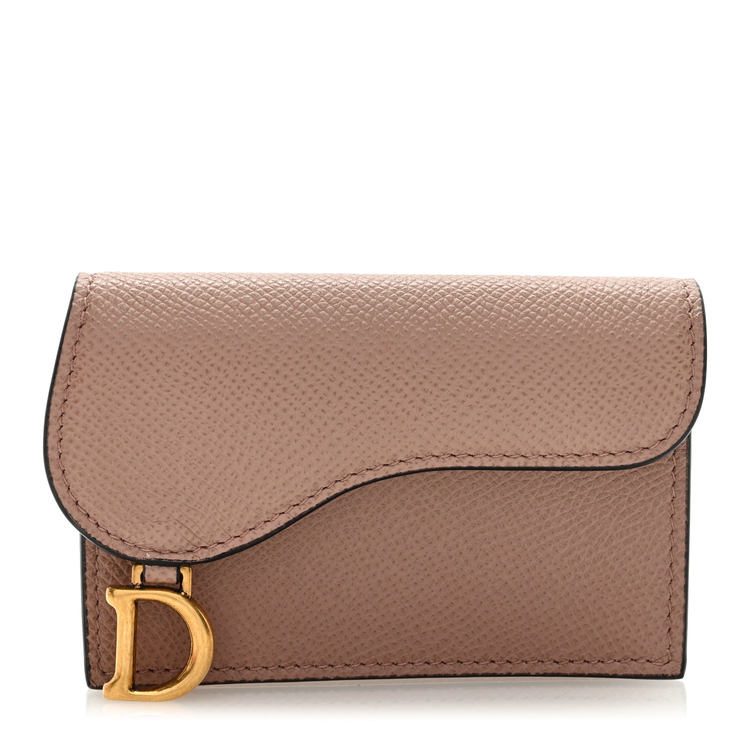 Christian Dior Grained Calfskin Saddle Card Holder Fard 1 of 6