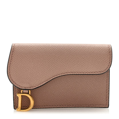 Christian Dior Grained Calfskin Saddle Card Holder Fard 1 of 6