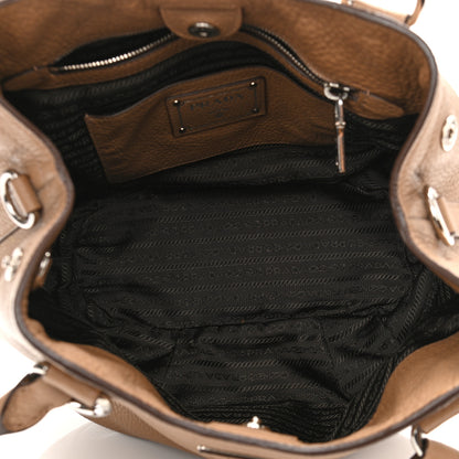 Prada Vitello Daino Expandable Shoulder Bag Sesamo 5 of 14