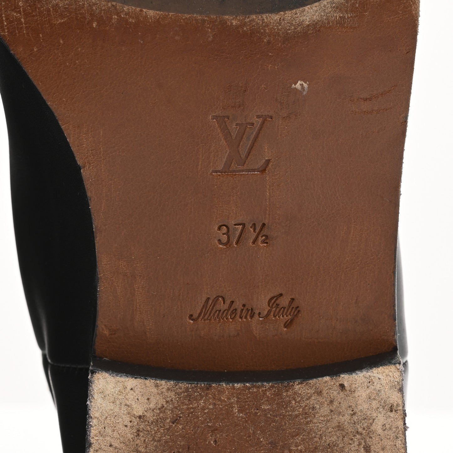 Calfskin Heritage Flat High Boots 37.5 Black