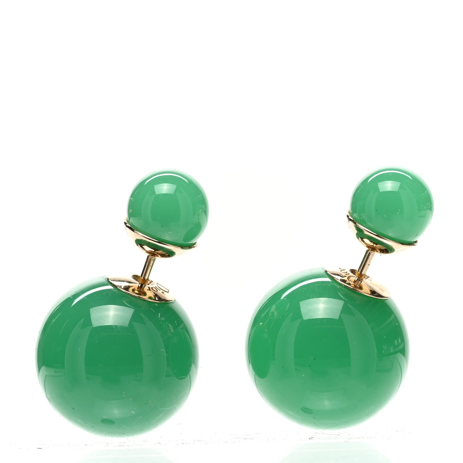 Christian Dior Mise En Dior Tribal Earrings Jade Green 1 of 5