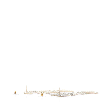 Chanel Crystal Cha-Nel Logo Drop Earrings Gold 3 of 5