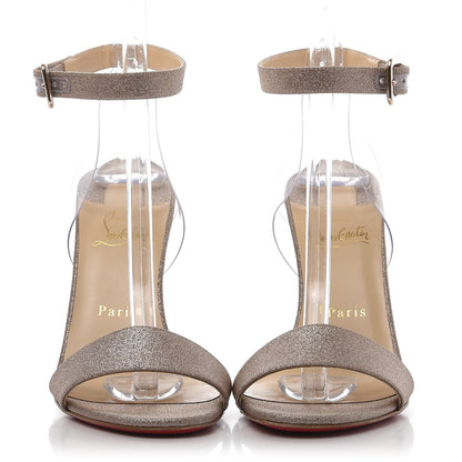 Christian Louboutin PVC Glitter Levitallo 100 Sandals 39 Nude 2 of 12