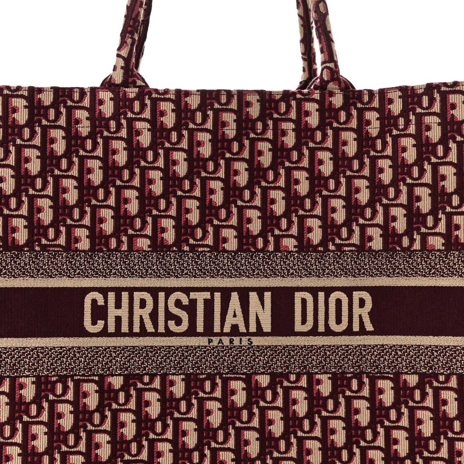 Christian Dior Oblique Large Book Tote Burgundy Multicolor 8 of 10