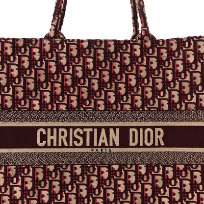 Christian Dior Oblique Large Book Tote Burgundy Multicolor 8 of 10