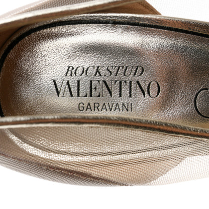 Valentino Garavani Mesh Nappa Rockstud Alcove 100mm Pumps 41 Platino 6 of 9