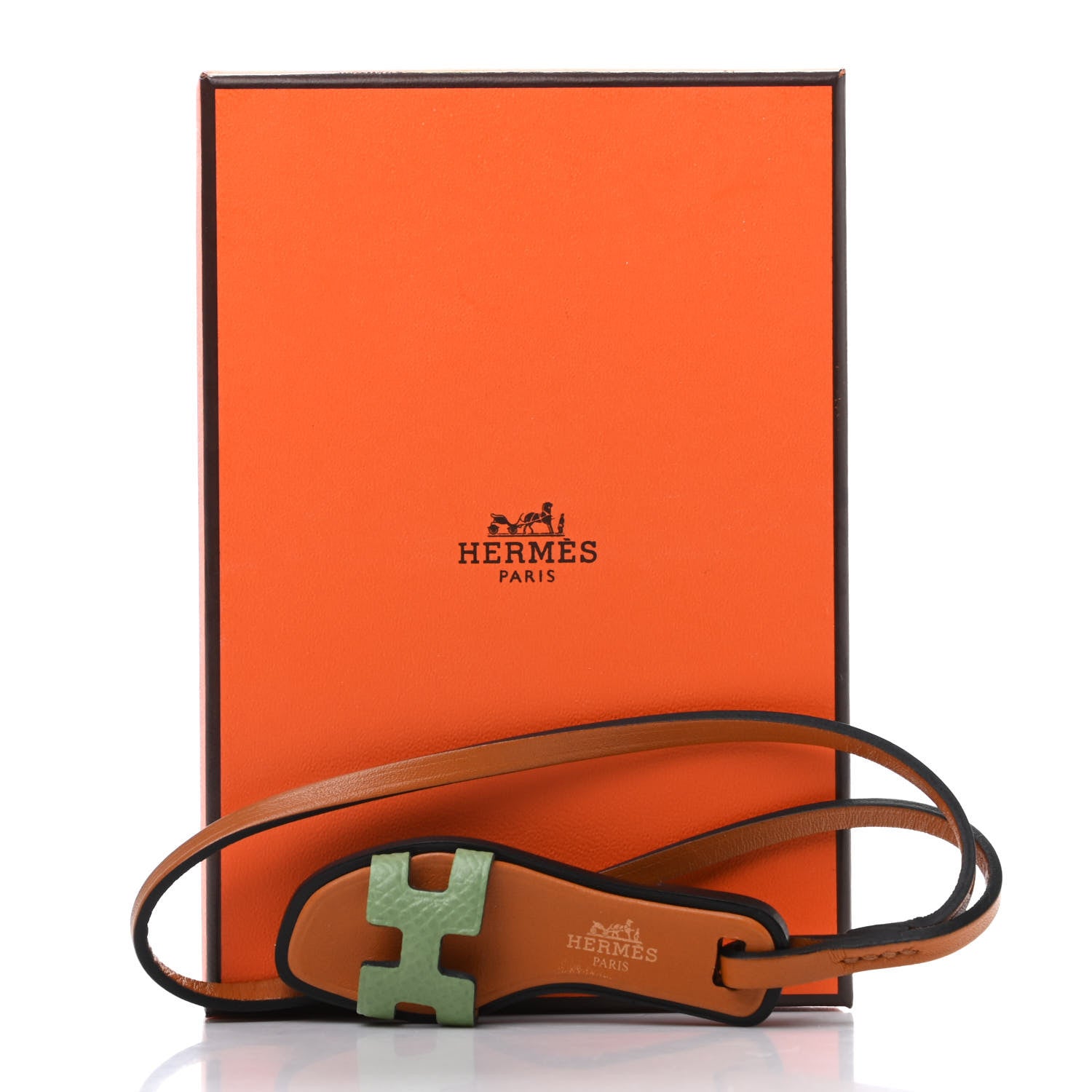 Hermes Epsom Butler Calfskin Hunter Oran Nano Bag Charm Sable Vert Criquet 5 of 5