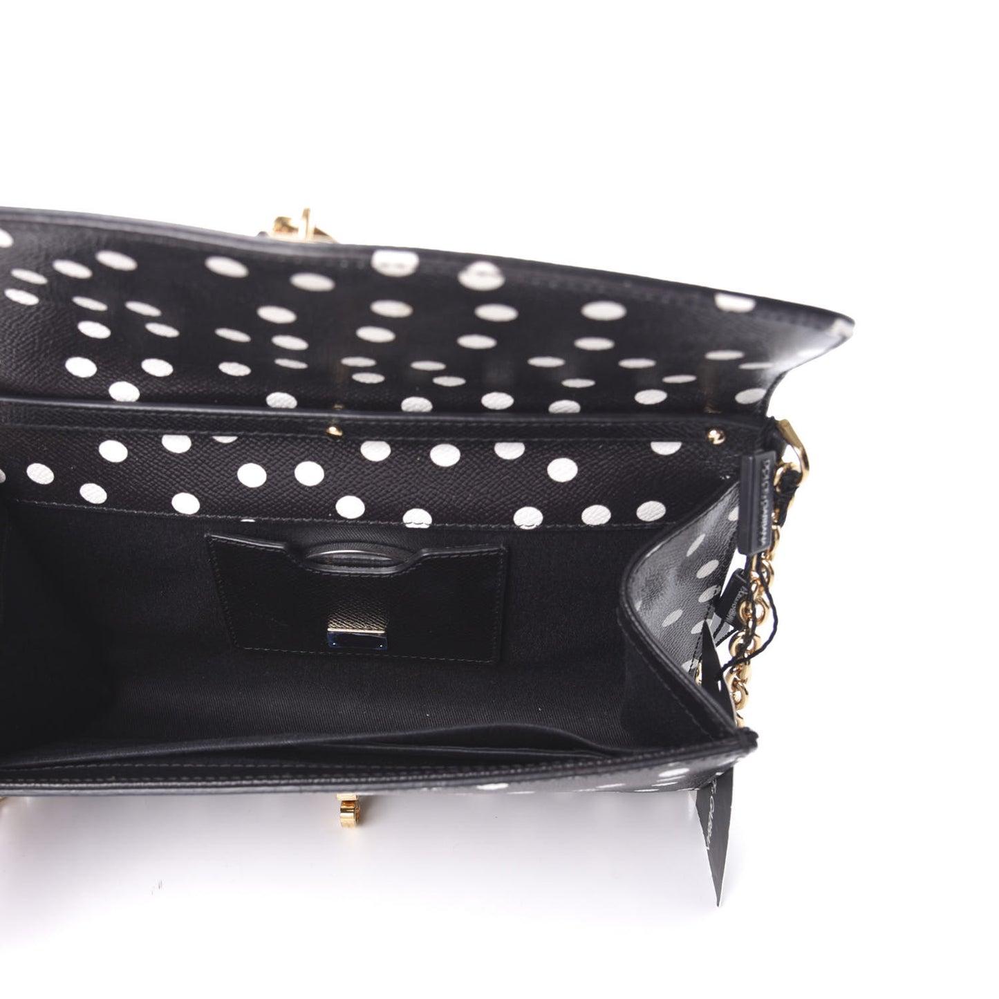 Dauphine Polka Dot Print Shoulder Bag Black
