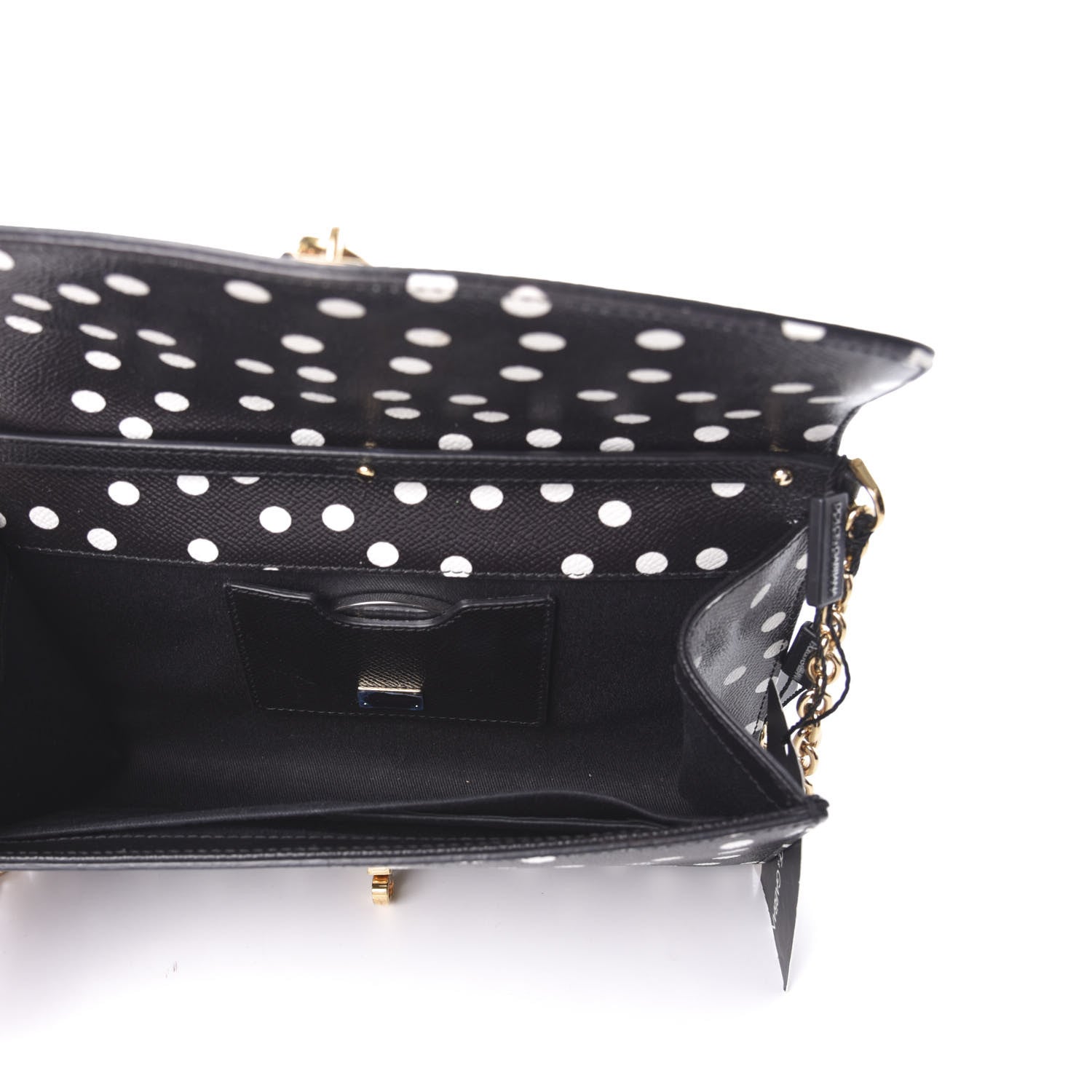 Dolce & Gabbana Dauphine Polka Dot Print Shoulder Bag Black 4 of 7